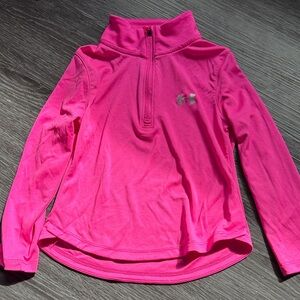 Under Armour Girls' Neon Pink Quarter-Zip Pullover